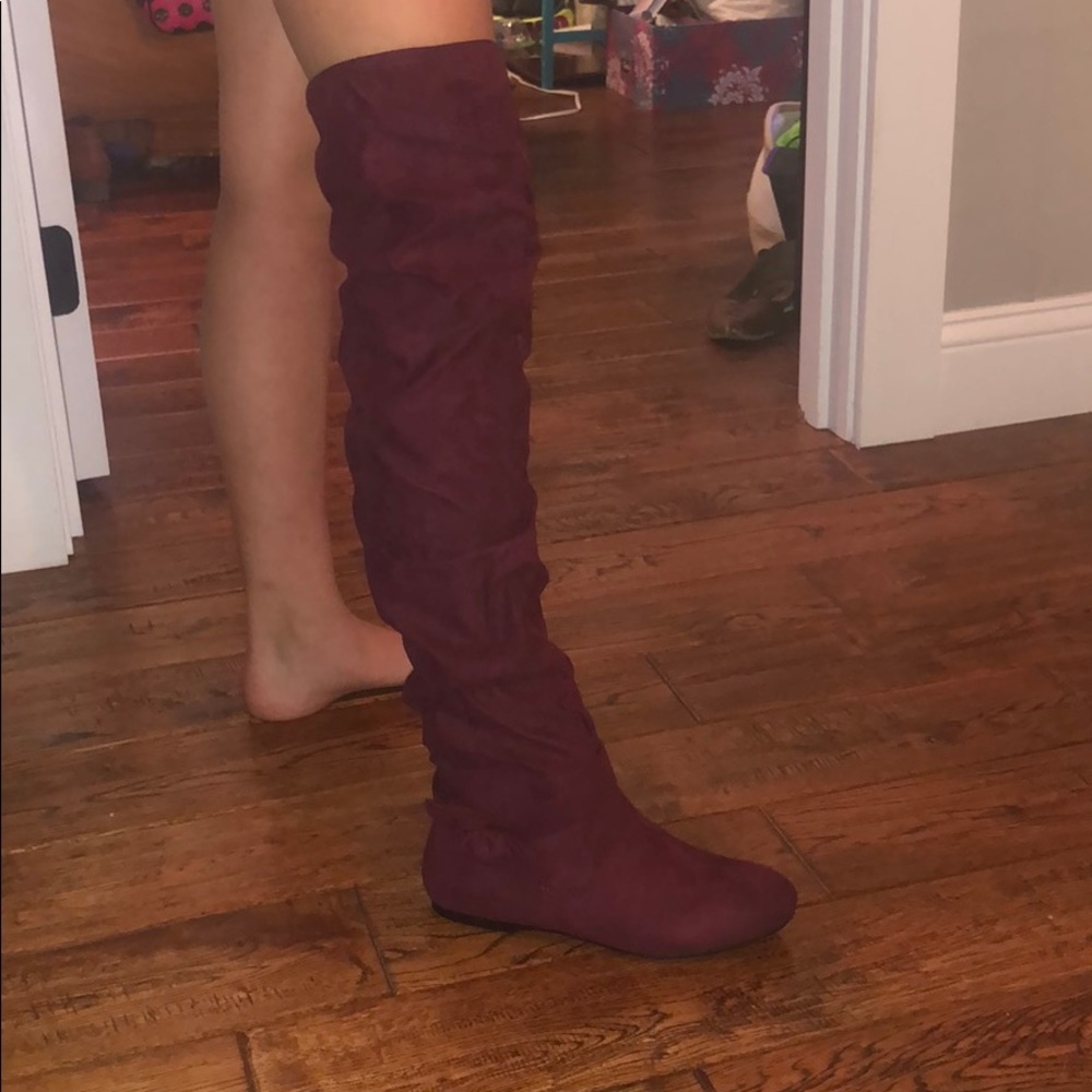Just Fabulous Zumba Flat Boots, Burgundy